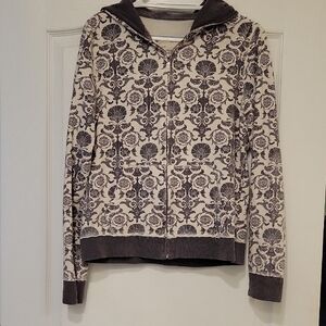 Aeropostale Black and Cream Floral Jacket